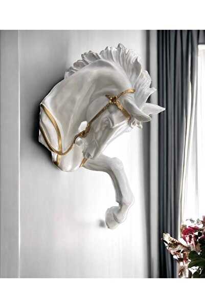 SZN DEKOR Beyaz Duvar At Dekoru , Duvar Dekorasyonu ,Ev Ofis Dekorasyonu