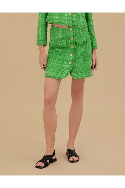 Pierre Cardin Emerald A-Line Tweed Skirt 50262589-Vr055