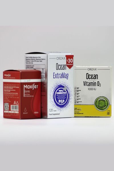Ocean Extramag Magnezyum D3 1000 Sprey Maxifer Demir Damlası Gebelik Dönemi V...