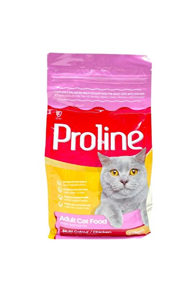 Proline yetişkin kedi Maması Multi Colour (Renkli Taneli & Tavuklu) 1.2 kg