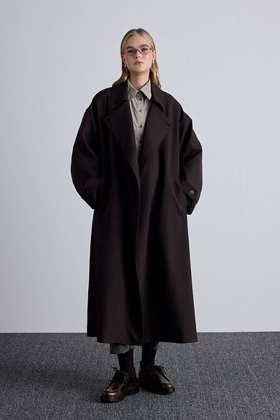 Manuka NICOLA Bitterbrauner zweireihiger Trenchcoat