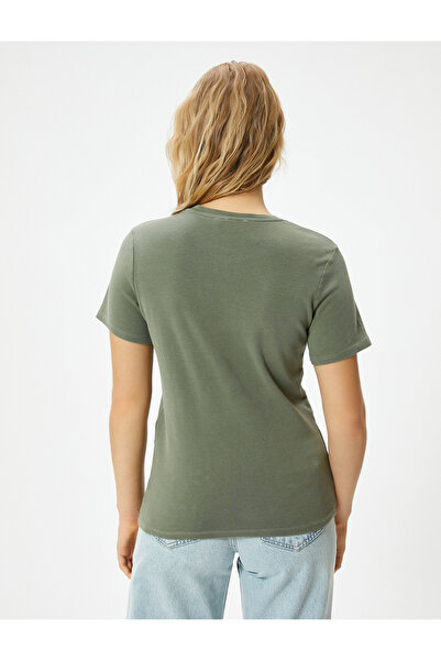 Koton Bavlněné základní tričko Crew Neck – krátký rukáv, standardní střih