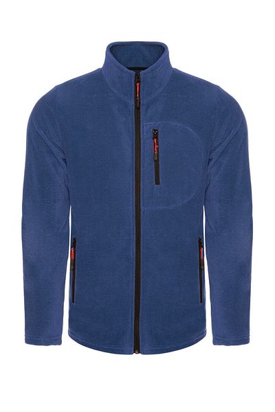MAXIMILLIAN Indigo Color 3 Pockets Full Zippered Ανδρικό Fleece - Indigo