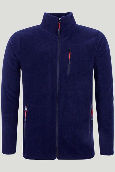 MAXIMILLIAN Navy Blue Zippered 3 Pocket Polar 1209 - Navy Blue