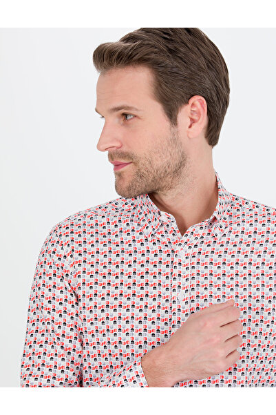 Pierre Cardin Nar Çiçeği Slim Fit Uzun Kollu Gömlek 50264910-VR039