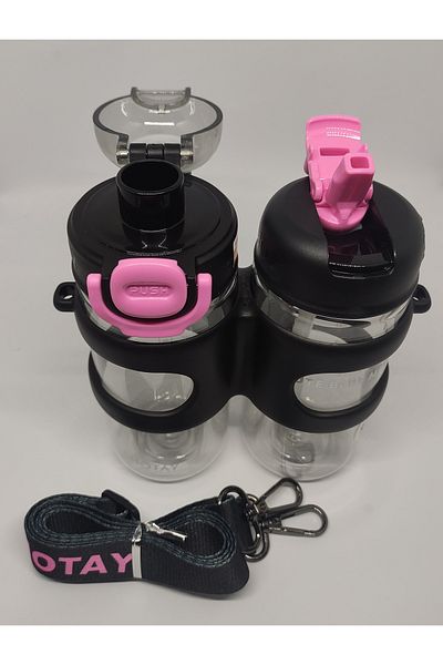 Shotay 900ml Tri.Atan Flask - Black-Pink
