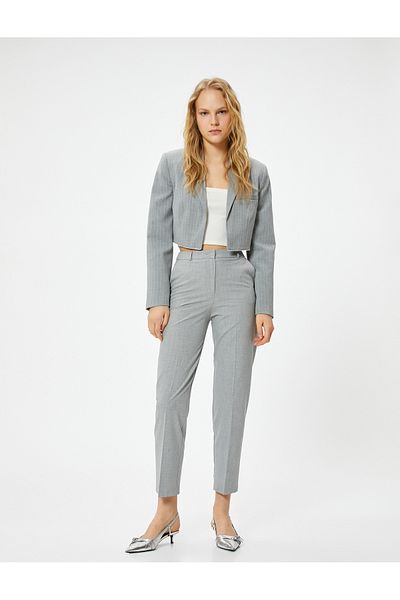 Koton Fabric Trousers High Waist with Pocket Detail