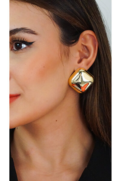 TRENDTAKI Kare Küpe Vintage Gold Kaplama 0023
