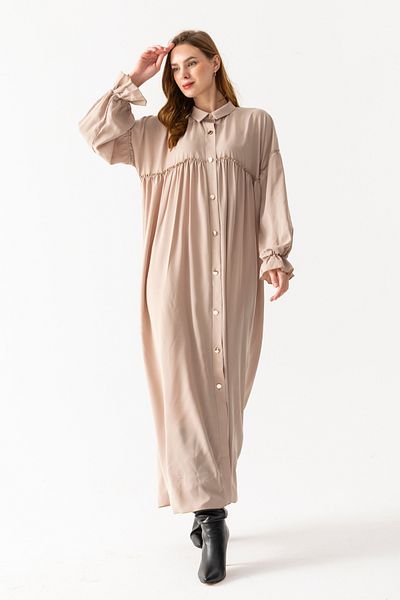 TUBA SÖZEN BUTİK Φόρεμα Medine Silk Ferace με ρόμπα
