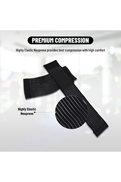 Endless Slip-in Ankle Support Brace Single| Black | Material: Neoprene & Polyester