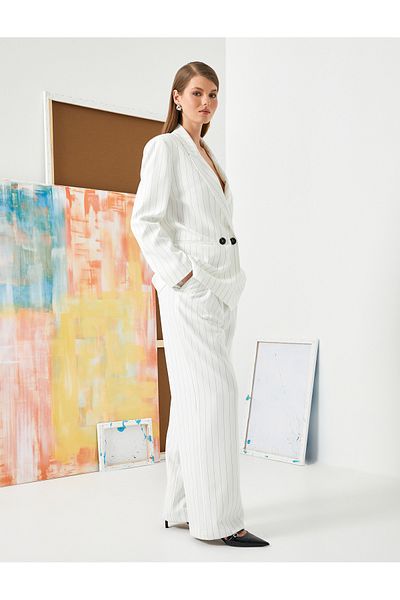 Koton High Waist Pocket Palazzo Trousers - Wide Leg