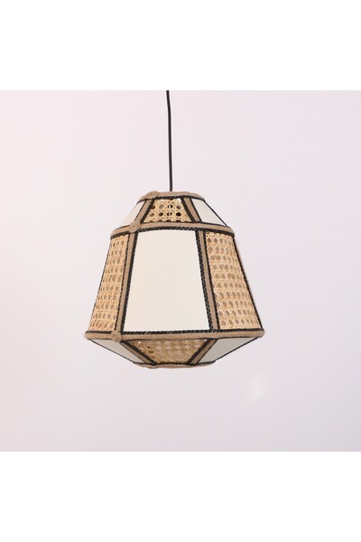 Mylamp Özden 30x30 cm Doğal Hazeran & Kumaş Avize
