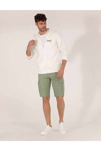 Pierre Cardin Pantaloni scurți cargo kaki cu buzunare, croială confortabilă 5...