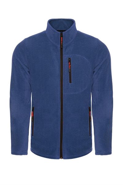 MAXIMILLIAN Indigo Color 3 Pockets Full Zippered Ανδρικό Fleece - Indigo