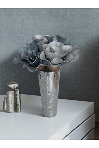 Home Işıltı home design aynalı cam vazo orta boy