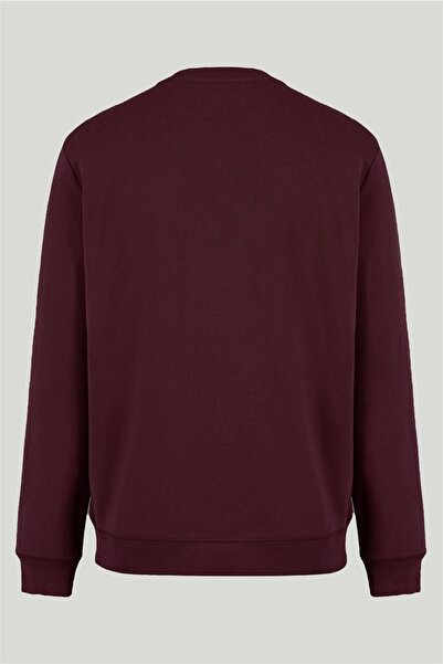 MAXIMILLIAN Claret Red Color Basic Crew Neck Relaxed Regular ανδρικό φούτερ - Claret Red