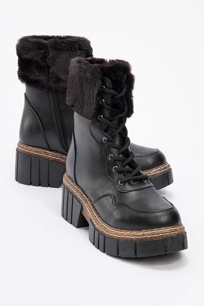 LuviShoes حذاء نسائي من Faith Black Skin