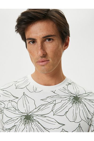 Koton Ανδρικό T-Shirt με λευκό σχέδιο 4SAM10232HK