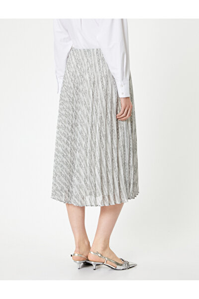 Koton Midi sukně plisovaný elastický pas se vzorem