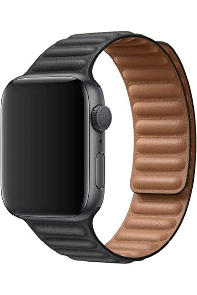 Microcase Apple Watch Series 10 46mm Uyumlu Mıknatıslı Deri Kordon Kayış - KY24-2