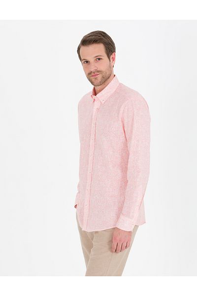Pierre Cardin Ροζ μακρυμάνικο πουκάμισο Regular Fit 50264888-vr053