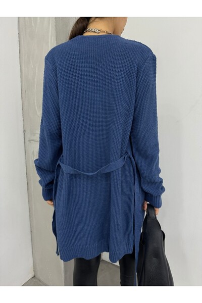 Modamorfo В'язаний светр з багряним візерунком - Індиго