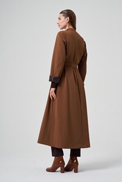 MissWhence Ribbed Top Coat with Belted Waist