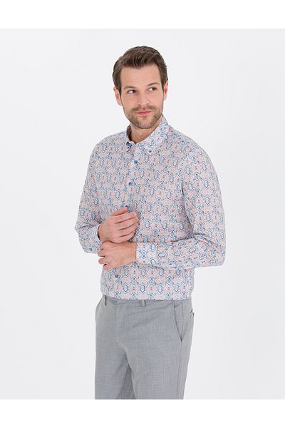 Pierre Cardin Ροζ μακρυμάνικο πουκάμισο Regular Fit 50265040-vr053