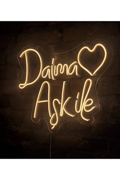 ONSAN ' Daima aşk ile ' yazılı neon led duvar aydınlatması