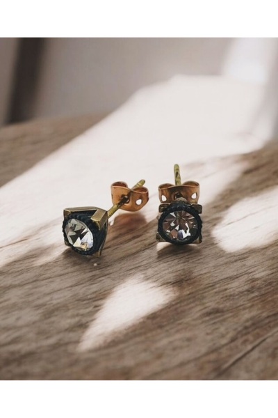 TMD AKSESUAR Antik Tektaş 0.55 ct Zirkon Taşlı Küpe