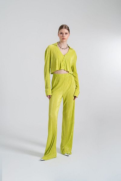 HOLLY LOLLY Elastische Taille, flexible, bequeme Hose, Grün