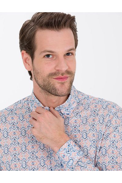 Pierre Cardin Ροζ μακρυμάνικο πουκάμισο Regular Fit 50265040-vr053