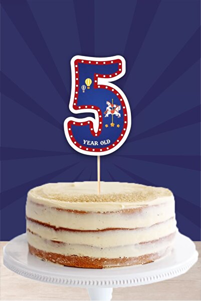 neşeli günlerim Στολίδι τούρτας με θέμα τον παρκό 5 ετών (πέντε) *παχύ χαρτί