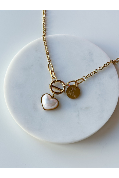 CHARMLUCKY ÇELİK KALP KOLYE