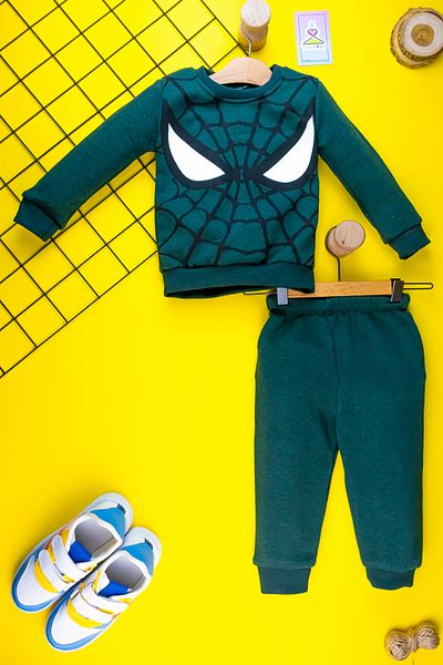 Yalçınoğlu Warm Raised Set for Baby and Child (1-4 Years) - Spiderman Patterned