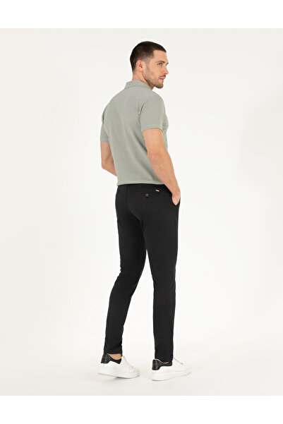 Pierre Cardin Siyah Slim Fit Basic Chino Pantolon 50268098-VR046