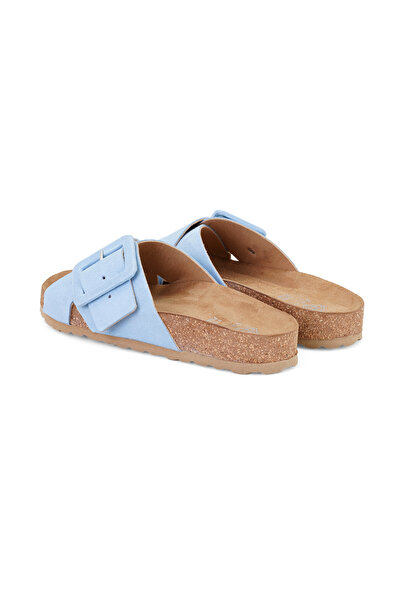 Desa Жіночі сині регульовані замшеві шкіряні капці з пряжкою