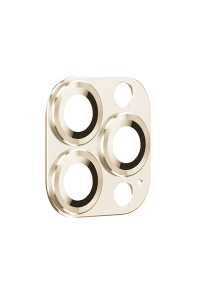 Nettech İphone 13 Pro Max Uyumlu Metalik Seri Kamera Cam Koruyucu - Gold