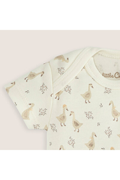 Chakra Goose Yenidoğan Baskılı Body Ekru