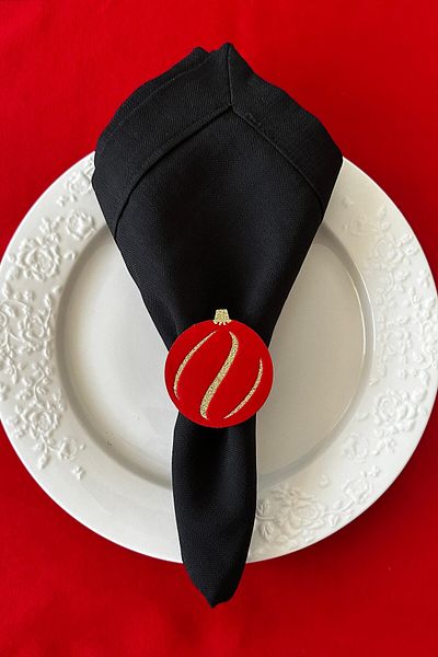 FANTASTIC Set of 6 Woven Napkin Rings - Gold Glitter Christmas Ball, Napkin Ring