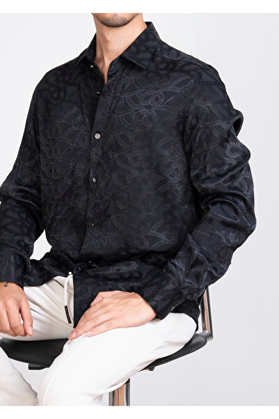 Mondo Desenli Siyah Gömlek