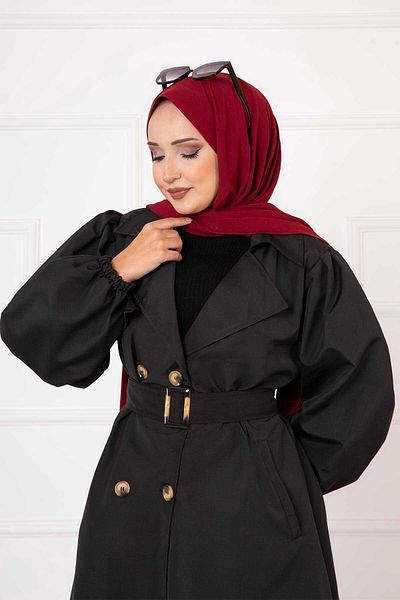 EBRUTESETTÜR Trench Coat with Drawstring Sleeves and Belt