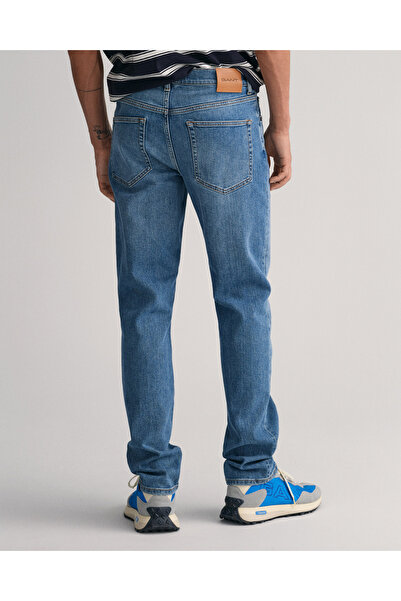 Gant Erkek Mavi Slim Fit Jean Pantolon