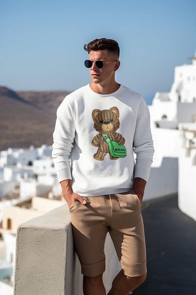 Borceelle Knitted Look Bear Sweatshirt