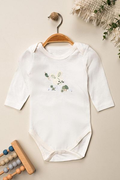 DFN Embroidered Rabbit Printed Baby Girl Suit