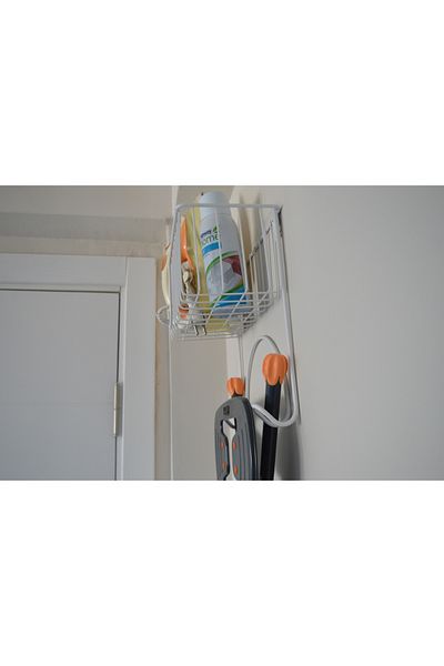 filamento Wall Mounted Ironing and Ironing Board Hanger Iron Organizer Rack - White