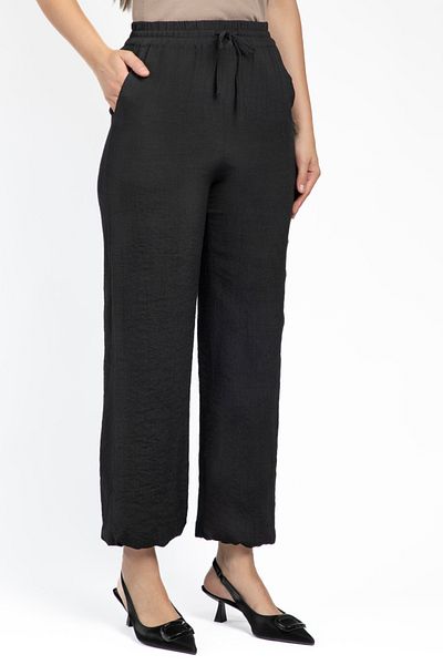 RİNA Abstract Neutrals Casual Pant Black