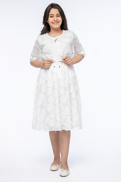 RİNA Amalfi Coast Midi Skirt Off White