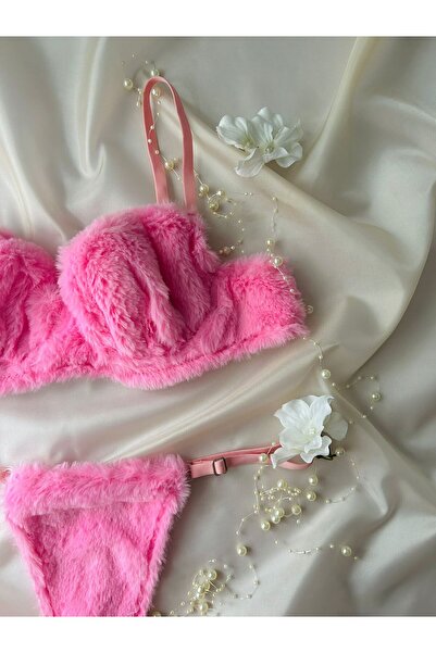 DESİLE Σετ σουτιέν Puffy Model Pink Underwire βελούδινο