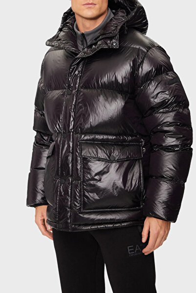 EA7 Kapitoneli Su İtici Rüzgar Geçirmez Oversize Fit Kapüşonlu Şişme Mont Erkek MONT 6DPB31 PN2MZ 12